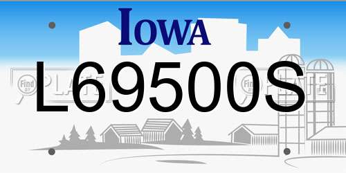 L69500S Iowa License Plate