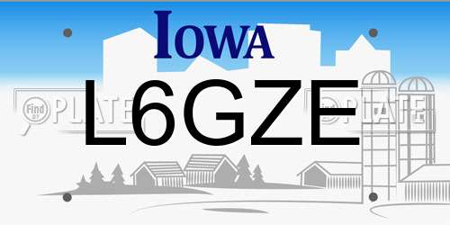 L6GZE Iowa License Plate
