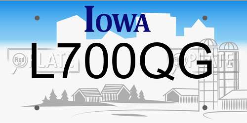 L700QG Iowa License Plate