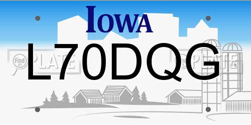 L70DQG Iowa License Plate