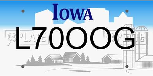 L70OOG Iowa License Plate
