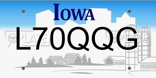 L70QQG Iowa License Plate