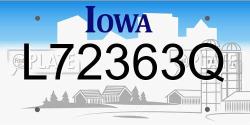 L72363Q Iowa License Plate