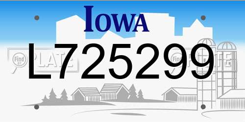 L725299 Iowa License Plate
