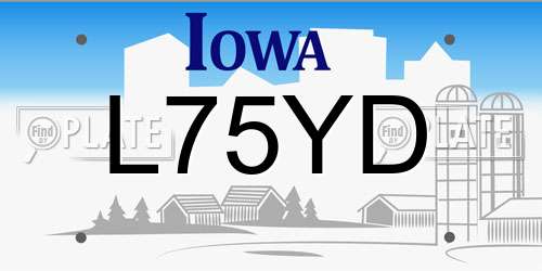 L75YD Iowa License Plate