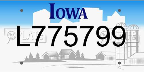 L775799 Iowa License Plate