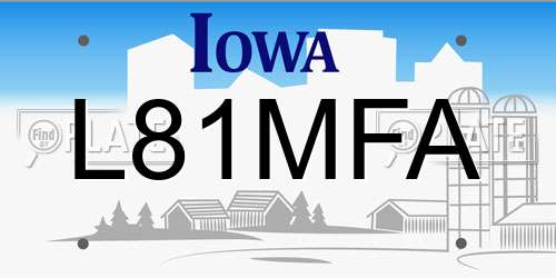 L81MFA Iowa License Plate
