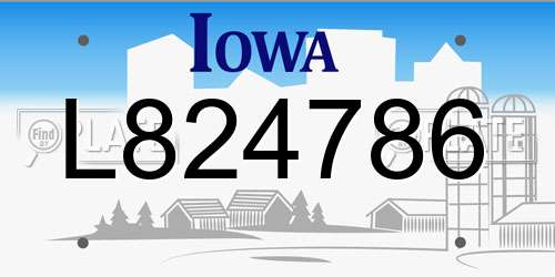 L824786 Iowa License Plate