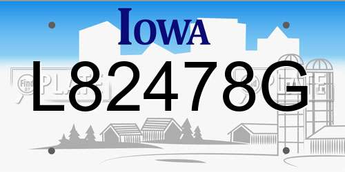 L82478G Iowa License Plate