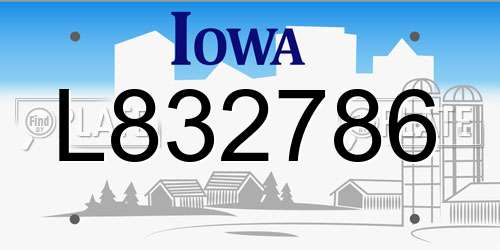 L832786 Iowa License Plate