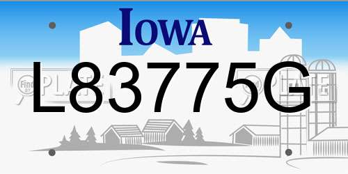 L83775G Iowa License Plate