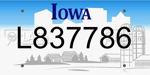 L837786 Iowa License Plate
