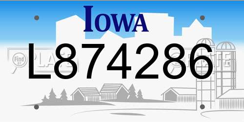 L874286 Iowa License Plate