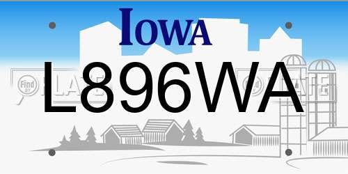 L896WA Iowa License Plate