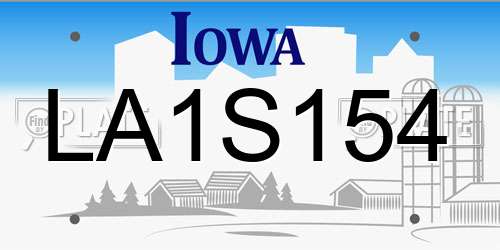 LA1S154 Iowa License Plate