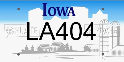 LA404 Iowa License Plate