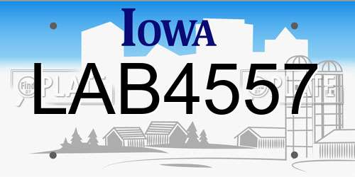 LAB4557 Iowa License Plate