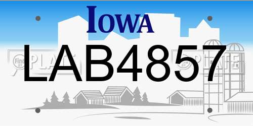 LAB4857 Iowa License Plate