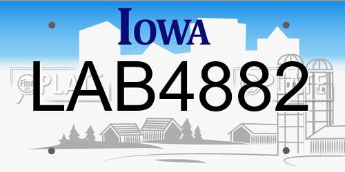 LAB4882 Iowa License Plate
