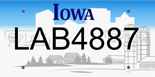 LAB4887 Iowa License Plate