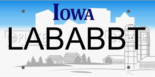 LABABBT Iowa License Plate