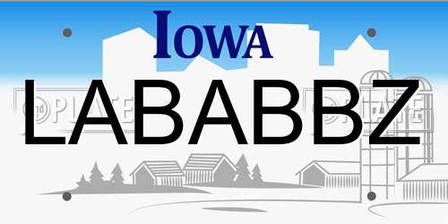 LABABBZ Iowa License Plate