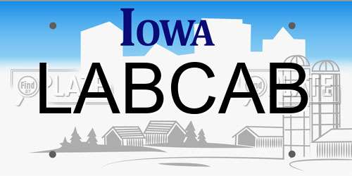 LABCAB Iowa License Plate