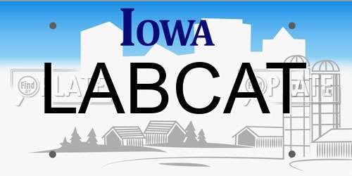 LABCAT Iowa License Plate