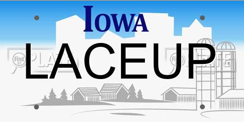LACEUP Iowa License Plate