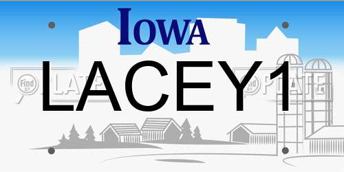 LACEY1 Iowa License Plate