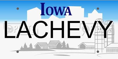 LACHEVY Iowa License Plate
