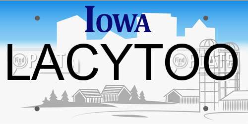 LACYTOO Iowa License Plate