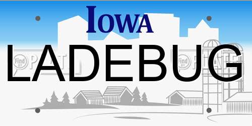 LADEBUG Iowa License Plate