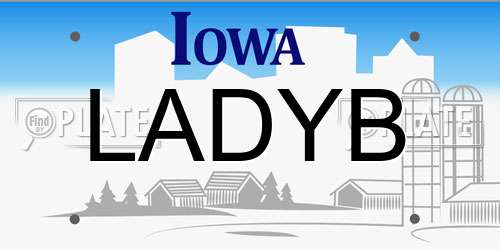 LADYB Iowa License Plate