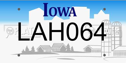 LAH064 Iowa License Plate