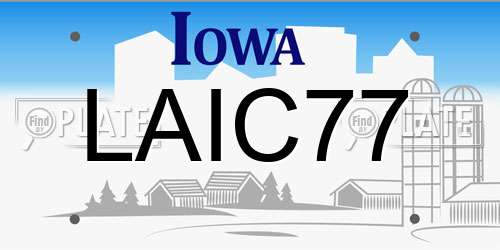 LAIC77 Iowa License Plate