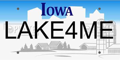 LAKE4ME Iowa License Plate