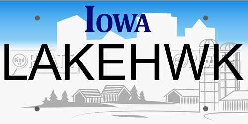 LAKEHWK Iowa License Plate