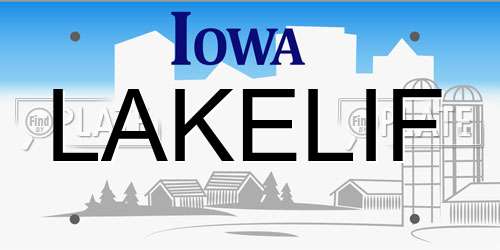 LAKELIF Iowa License Plate