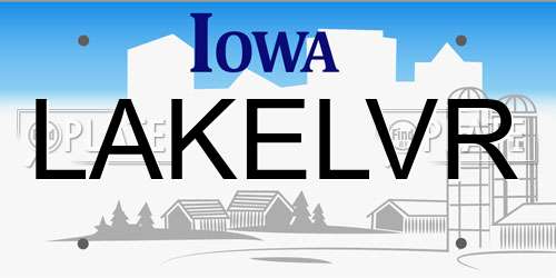 LAKELVR Iowa License Plate