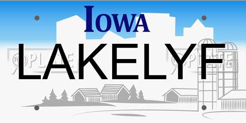LAKELYF Iowa License Plate