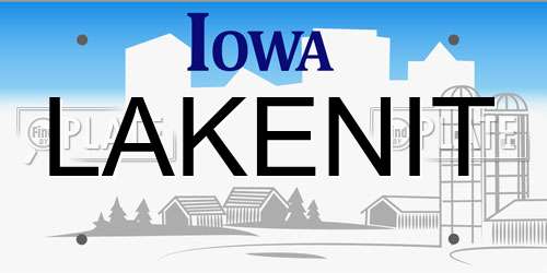 LAKENIT Iowa License Plate
