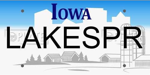 LAKESPR Iowa License Plate