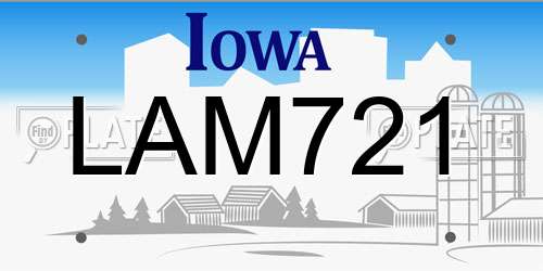 LAM721 Iowa License Plate