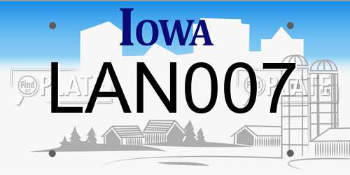 LAN007 Iowa License Plate