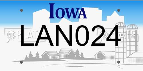 LAN024 Iowa License Plate