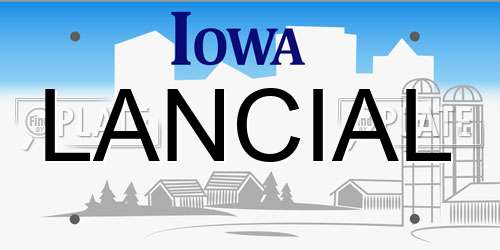LANCIAL Iowa License Plate