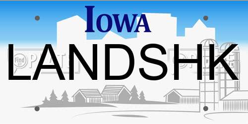 LANDSHK Iowa License Plate