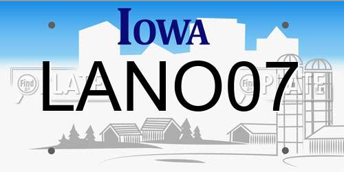 LANO07 Iowa License Plate