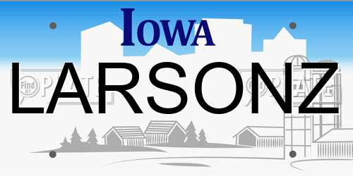 LARSONZ Iowa License Plate